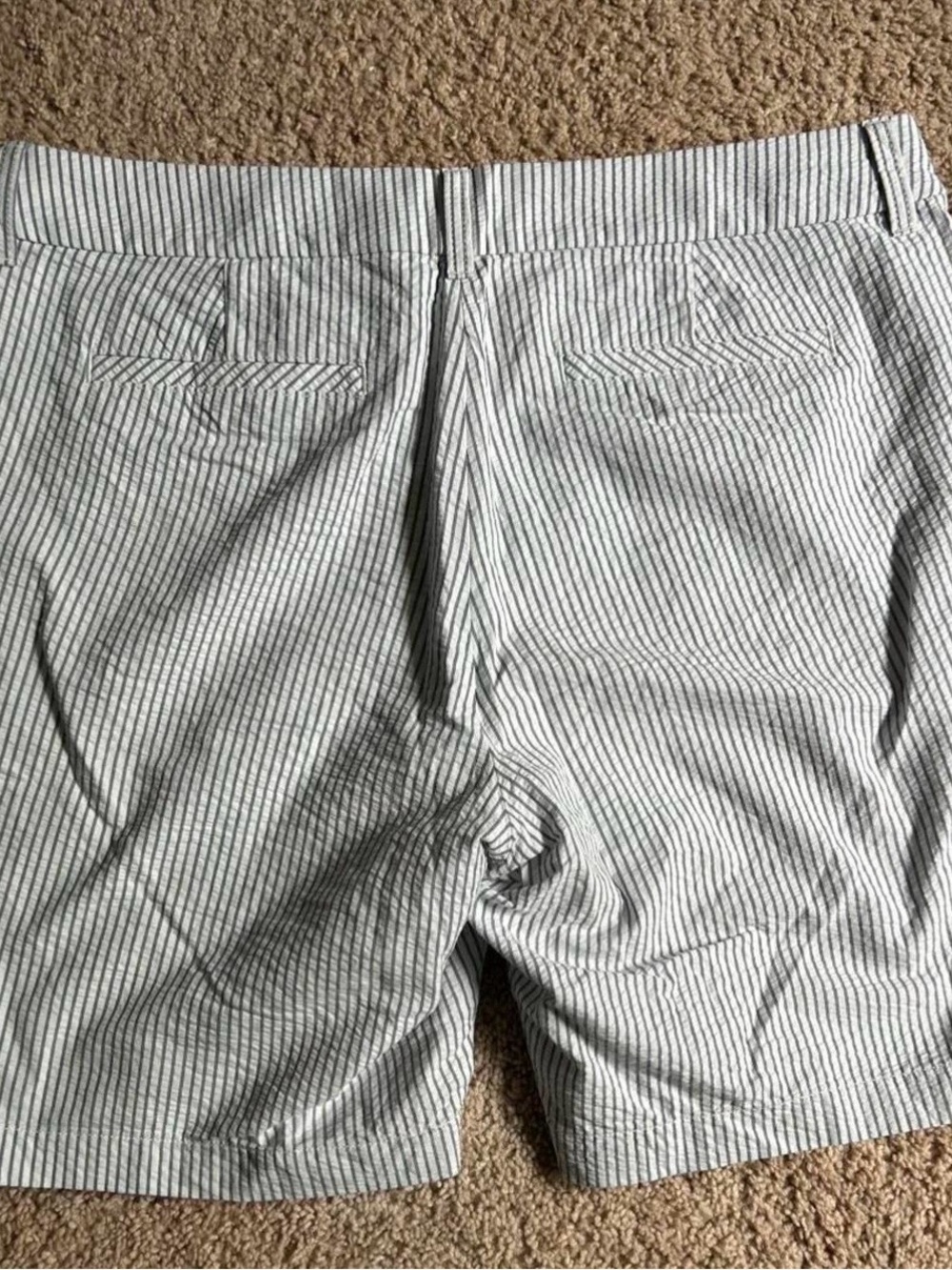 J. Crew Navy and White Striped Seersucker lined shorts (9” inseam) - Size 12 - Picture 4 of 6